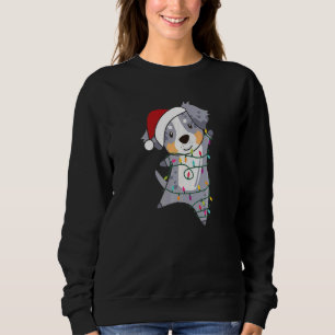 Australian Shepherd Merry Christmas Fairy Lights D Sweatshirt