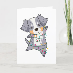 Australian Shepherd Merry Christmas Winter Adult C Holiday Card
