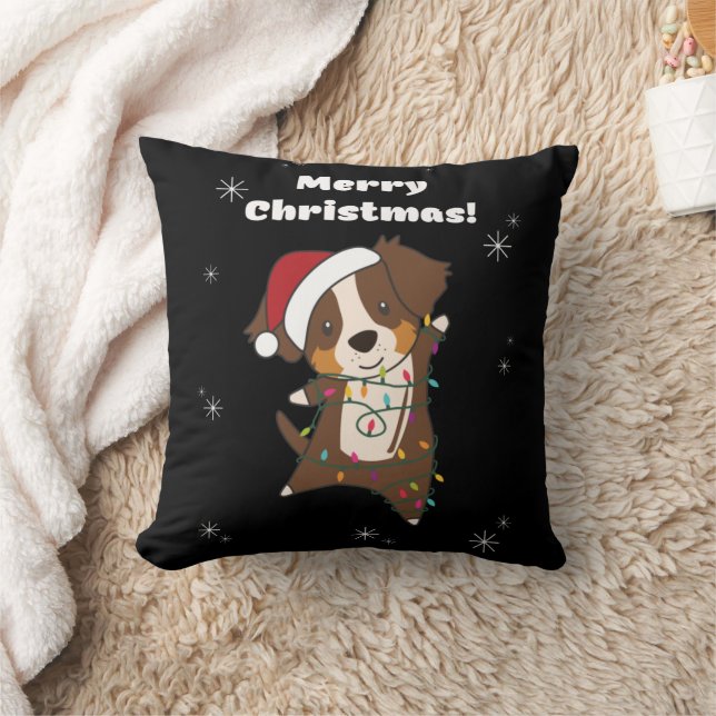 Australian Shepherd Merry Christmas Winter Cushion (Blanket)