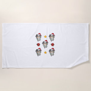Australian Shepherd Merry Christmas Winter Dogs Ch Beach Towel