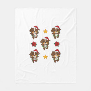 Australian Shepherd Merry Christmas Winter Dogs Ch Fleece Blanket