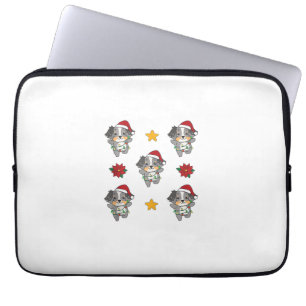 Australian Shepherd Merry Christmas Winter Dogs Ch Laptop Sleeve