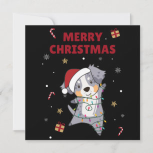 Australian Shepherd Merry Christmas Winter Invitat Invitation