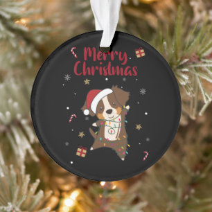 Australian Shepherd Merry Christmas Winter Ornament