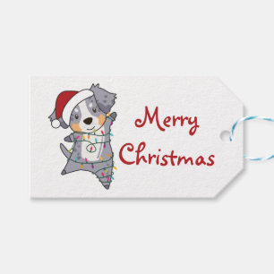 Australian Shepherd Merry Christmas Winter Trucker Gift Tags