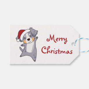 Australian Shepherd Merry Christmas Winter Trucker Gift Tags