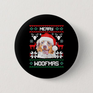 Australian Shepherd Merry Woofmas Christmas 6 Cm Round Badge