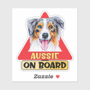 Australian Shepherd On Board Dog Red Traffic Sign