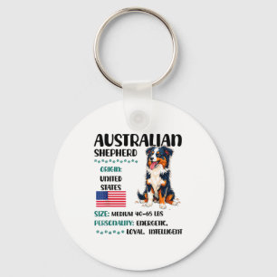 Australian Shepherd Origin Funny Aussie Dog Lover  Key Ring