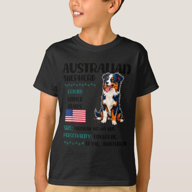 Australian Shepherd Origin Funny Aussie Dog Lover  T-Shirt (Front)
