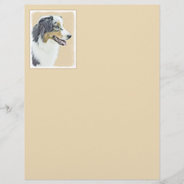 Australian Shepherd Painting - Original Dog Art (Front)