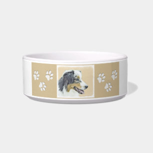 Australian Shepherd Painting - Original Dog Art Bowl