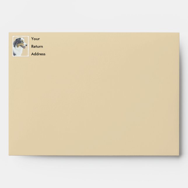 Australian Shepherd Painting - Original Dog Art Envelope (Front)