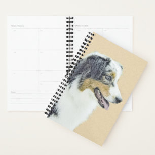 Australian Shepherd Painting - Original Dog Art Planner
