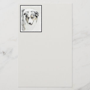 Australian Shepherd Painting - Original Dog Art Stationery