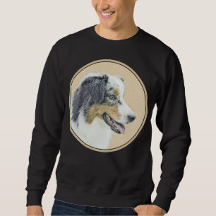 Australian Shepherd Painting - Original Dog Art Sweatshirt