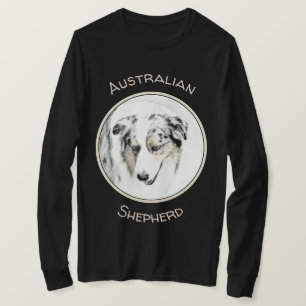 Australian Shepherd Painting - Original Dog Art T-Shirt