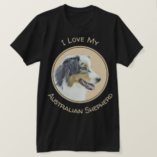 Australian Shepherd Painting - Original Dog Art T-Shirt