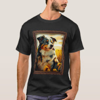 Australian Shepherd Painting Sunflower Flower Mom 