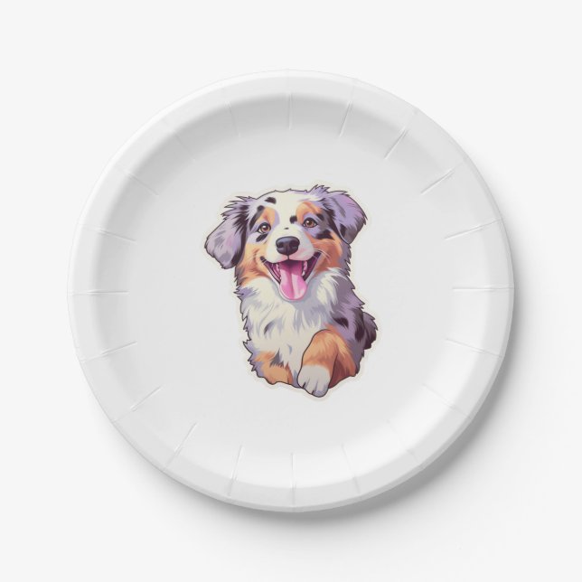 Australian Shepherd    Paper Plate (Front)