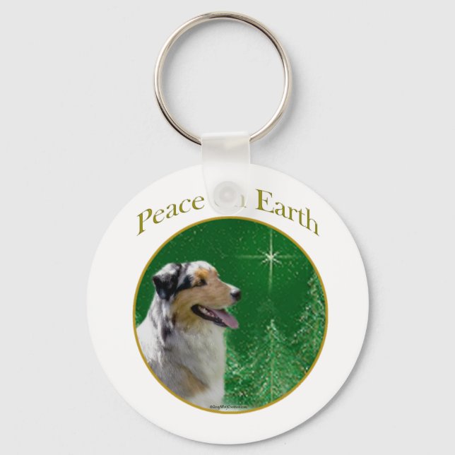 Australian Shepherd Peace Key Ring (Front)