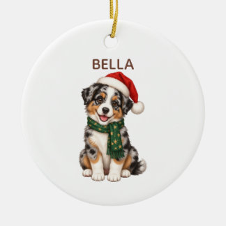 Australian Shepherd Personalised Xmas Ornament