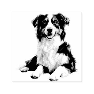 Australian Shepherd Pet Dog Animal Art Self-inking Stamp