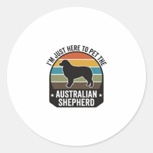 Australian Shepherd Pet Lover Vintage Dog Shirt De Classic Round Sticker