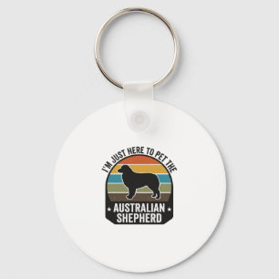 Australian Shepherd Pet Lover Vintage Dog Shirt De Key Ring