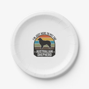 Australian Shepherd Pet Lover Vintage Dog Shirt De Paper Plate