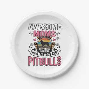 Australian Shepherd Pet Lover Vintage Dog Shirt De Paper Plate
