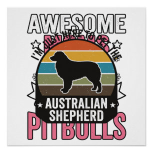 Australian Shepherd Pet Lover Vintage Dog Shirt De Poster