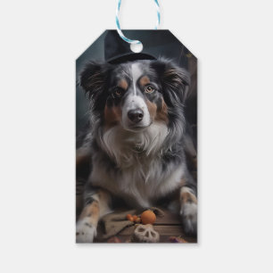 Australian Shepherd Pumpkins Halloween Scary Gift Tags