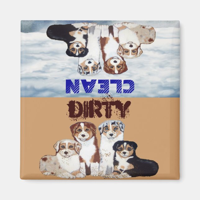 Australian Shepherd Puppy Dishwasher Magnet (Front)