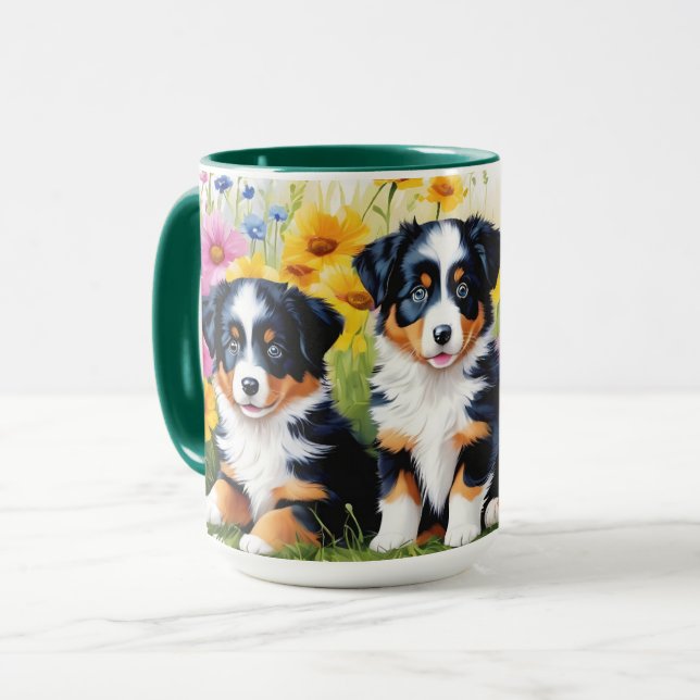 Australian Shepherd Puppy Mug (Front Left)