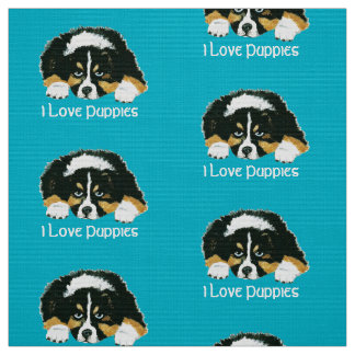 Australian Shepherd Puppy Polyester Poplin fabric