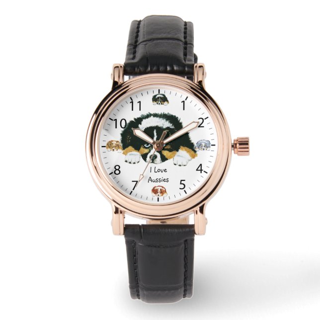 Australian Shepherd Puppy Womens Watch (Front)