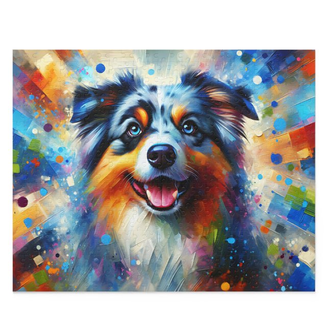 Australian Shepherd Puzzle: Blue Merle Aussie Dog Jigsaw Puzzle (Australian Shepherd Puzzle: Blue Merle Aussie Jigsaw)