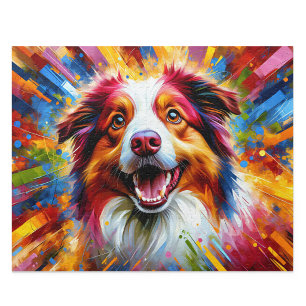 Australian Shepherd Puzzle: Red Merle Aussie Jigsaw Puzzle