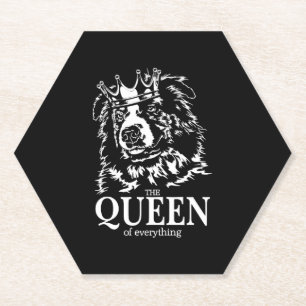 Australian Shepherd Queen Everything dog mum Paper Coaster