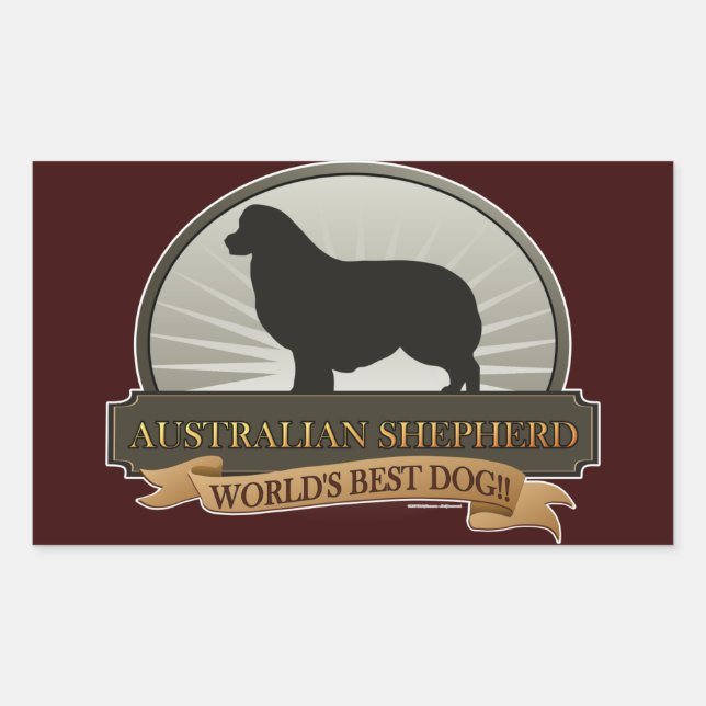 Australian Shepherd Rectangular Sticker (Front)
