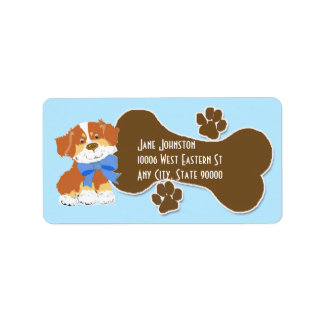 Australian Shepherd Red Cartoon Dog Address Label