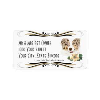 Australian Shepherd Red Merle Address Label