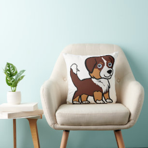 Australian Shepherd Red Tri Cartoon with Tail Cushion
