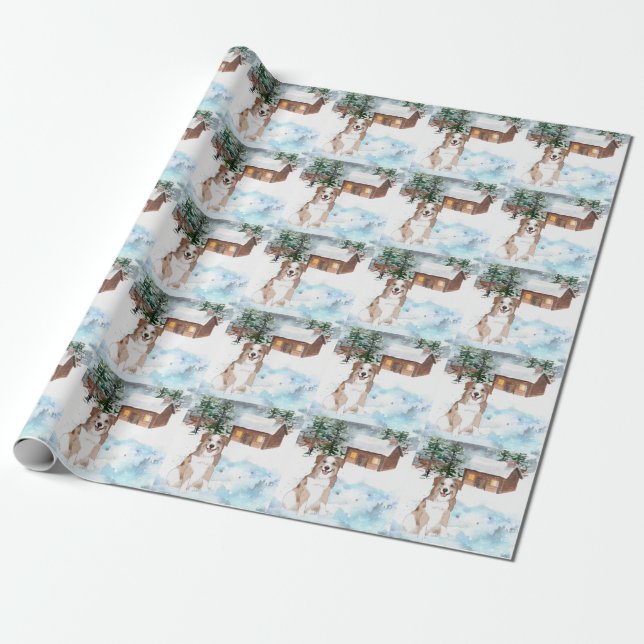 Australian Shepherd (Red) Wrapping Paper (Unrolled)