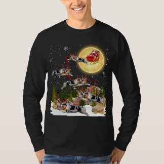 Australian Shepherd Reindeer Christmas Dog Riding  T-Shirt