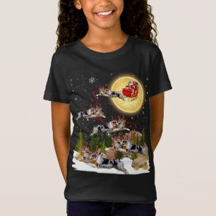 Australian Shepherd Reindeer Christmas Dog Riding  T-Shirt