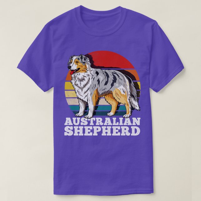 Australian Shepherd Retro T-Shirt (Design Front)