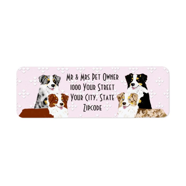 Australian Shepherd Return Address Label (Front)