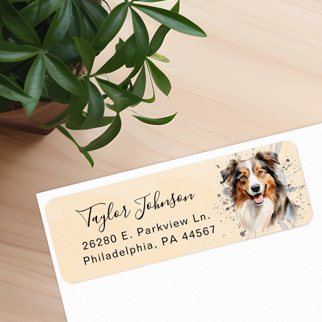 Australian Shepherd Return Address Label (Creator Uploaded)